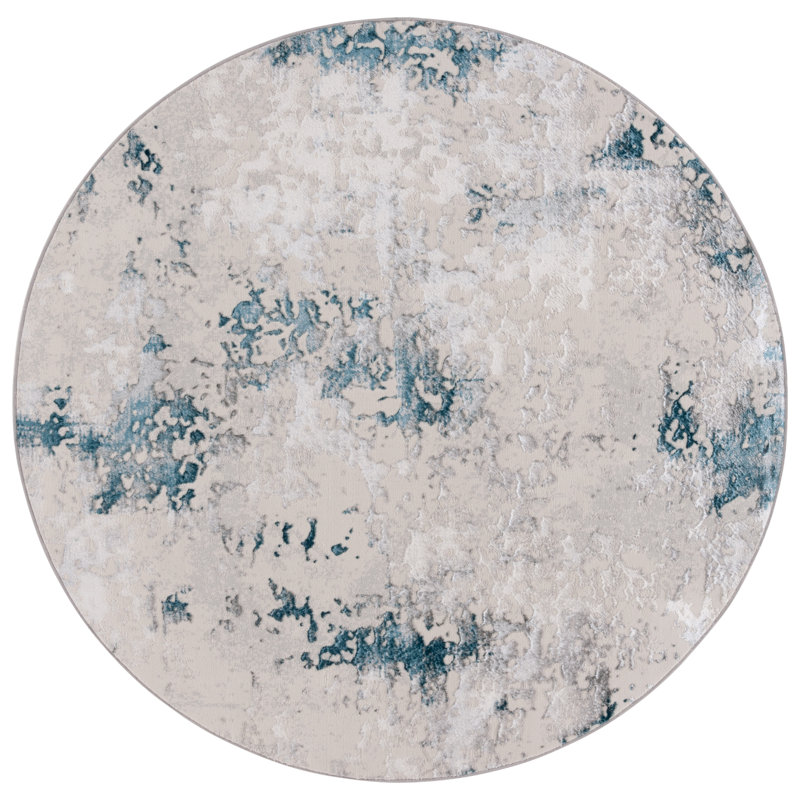 Boarisch Performance Abstract Rug, Round 6'7"