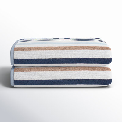 Gilus 100% Cotton Stripe Textured Beach Towel
