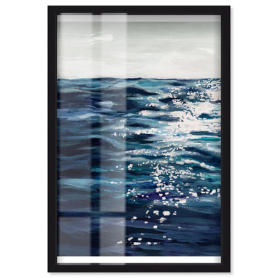 Ocean View Blue Decor Shadowbox Print by Art Remedy