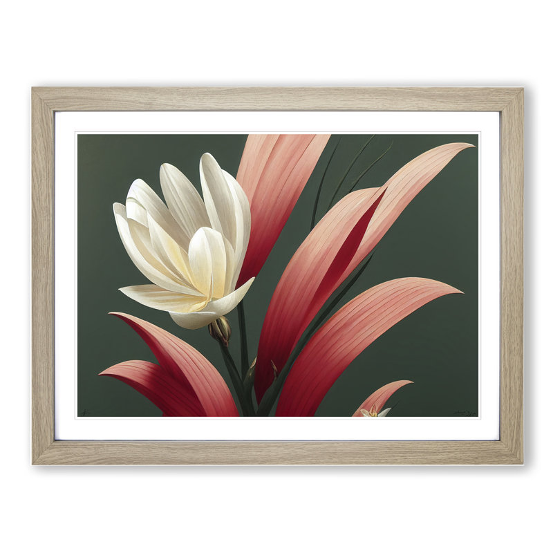 Extraordinary Flower - Single Picture Frame Print, 34cm H x 46cm W x 2cm D, Oak