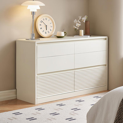 Modern Crystal-cream Solid Wood Accent Cabinet