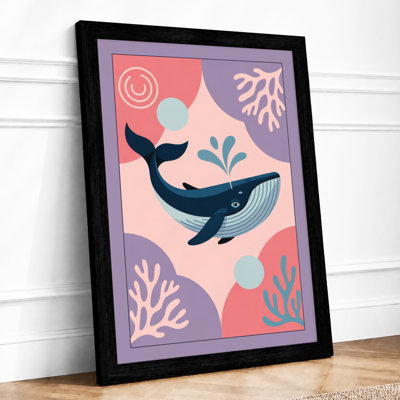 Whale in Depth Coastal - Framed Print