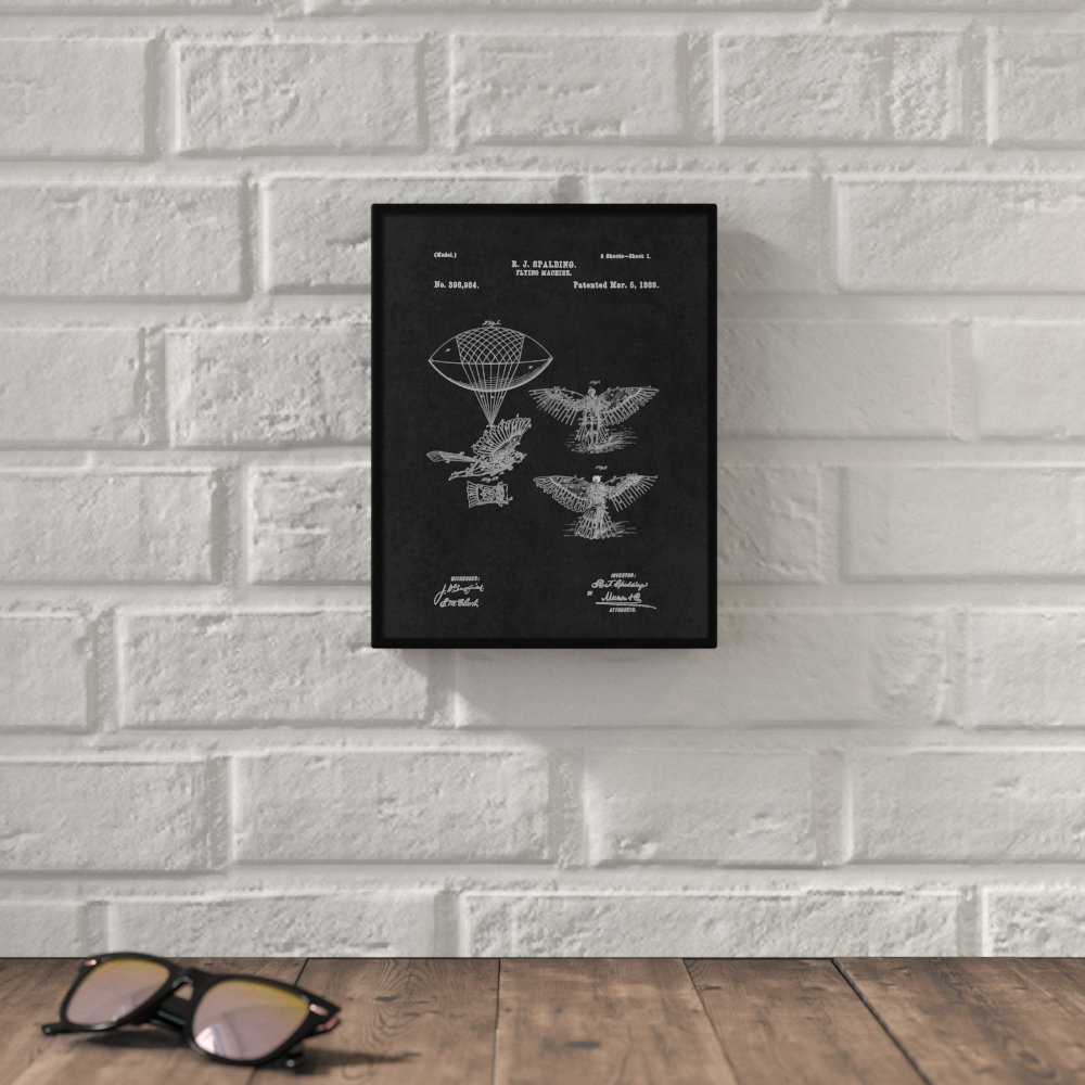 " 1933 Three Element Wing Airplane Vintage Patent Artwork " Williston Forge 