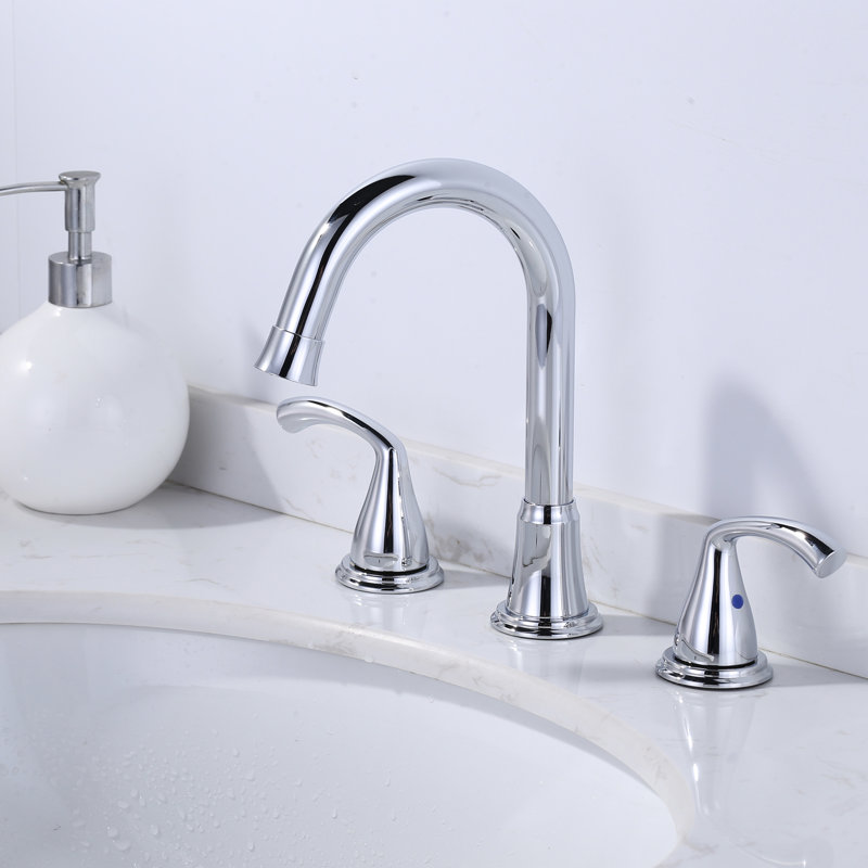 Widespread Bathroom Faucet with Drain Assembly, Chrome