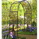 Melina Metal Arched Garden Arbor with Tree of Life Design