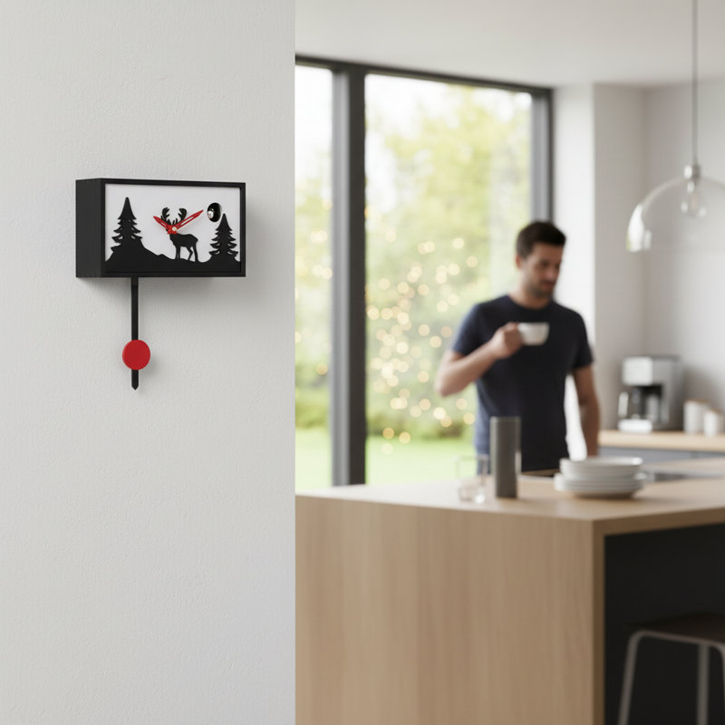  Horloge murale 5,5 po Callum, Black