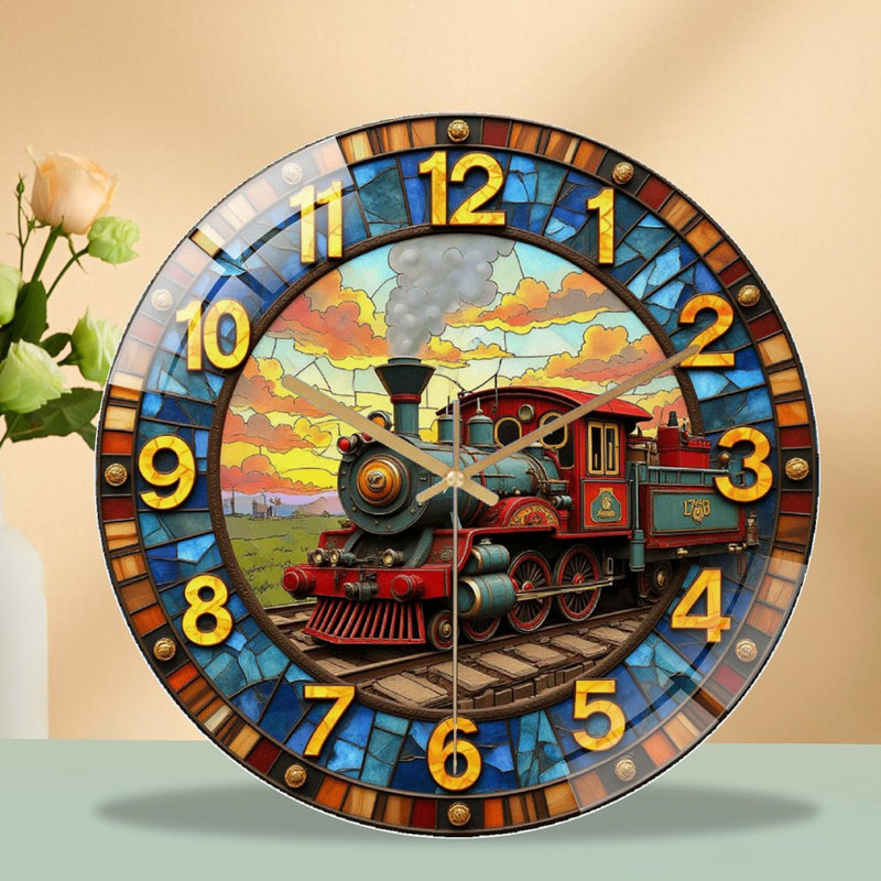 Horloge murale rétro 12 "en verre
