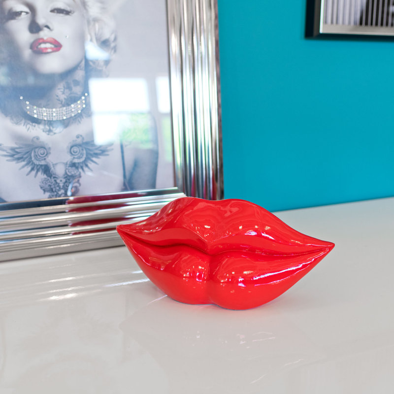Magno Lips Decorative Object, Red, 13" H x 29" W x 9" D