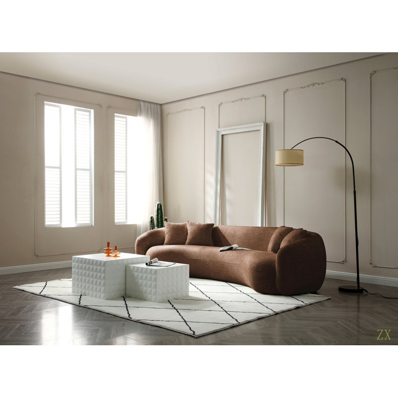 Canapé modulaire 102 pouces 5 places Boucle, Bouclette brune