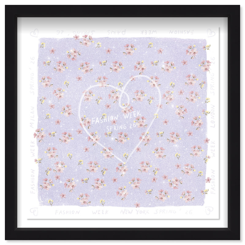 Lilac Spring Fashion Print by Oliver Gal, 31.5"H x 31.5"W, Black Shadowbox