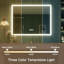 Miroir de salle de bain mural à DEL avec lumières Miroir sans cadre avec température de couleur réglable
