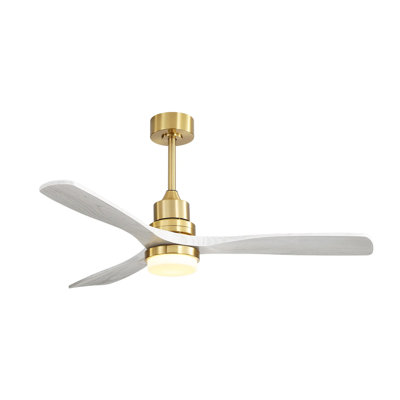 Ventilateur de plafond d'intérieur de 52 pouces avec lumière à DEL à intensité variable et télécommande à 6 vitesses pour 3 pièces
