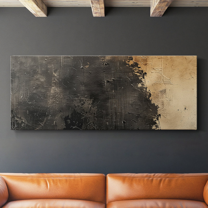 Abstrait, série CCLII, toile tendue avec châssis, prête à être accrochée, H 16 po x l 40 po