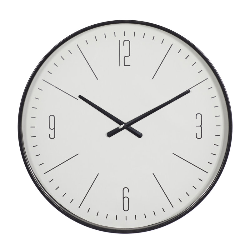 Horloge murale en verre 19,63 "Amburgey, Noir