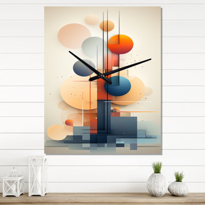 Daydreams Of Midnight Retro Geometric - Geometric Mid Century Wall Clock