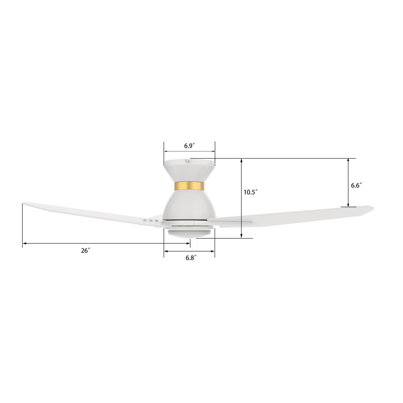 Smart Ceiling Fan With Remote, Light Kit Included, Works With Google Assistant And Amazon Alexa,Siri Shortcut., White, 52"