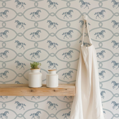 Papier peint Rider's Knot - Faded Denim