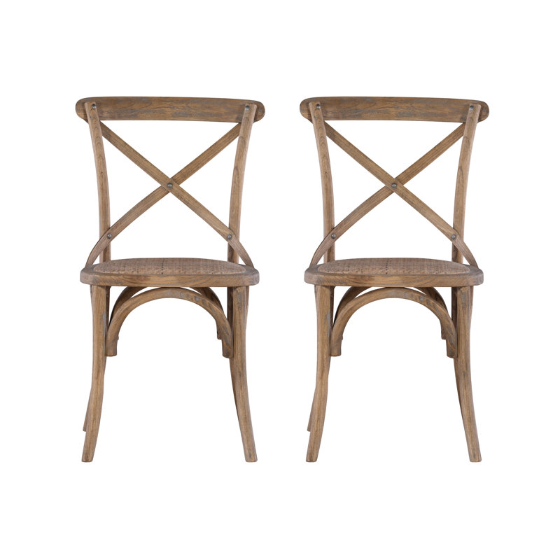 Chaise d'appoint en bois d'orme massif Bailes, Gris délavé