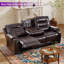 Canapé inclinable manuel rembourré 85 po en similicuir avec console cachée-232907178