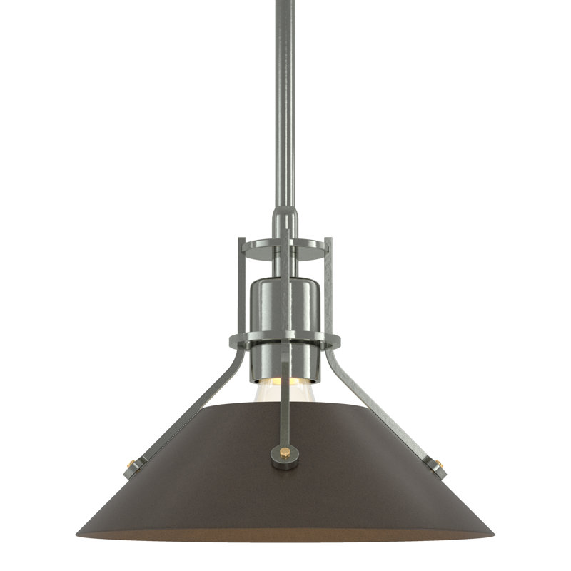 Henry 1 - Light Single Cone Pendant, Sterling, Bronze