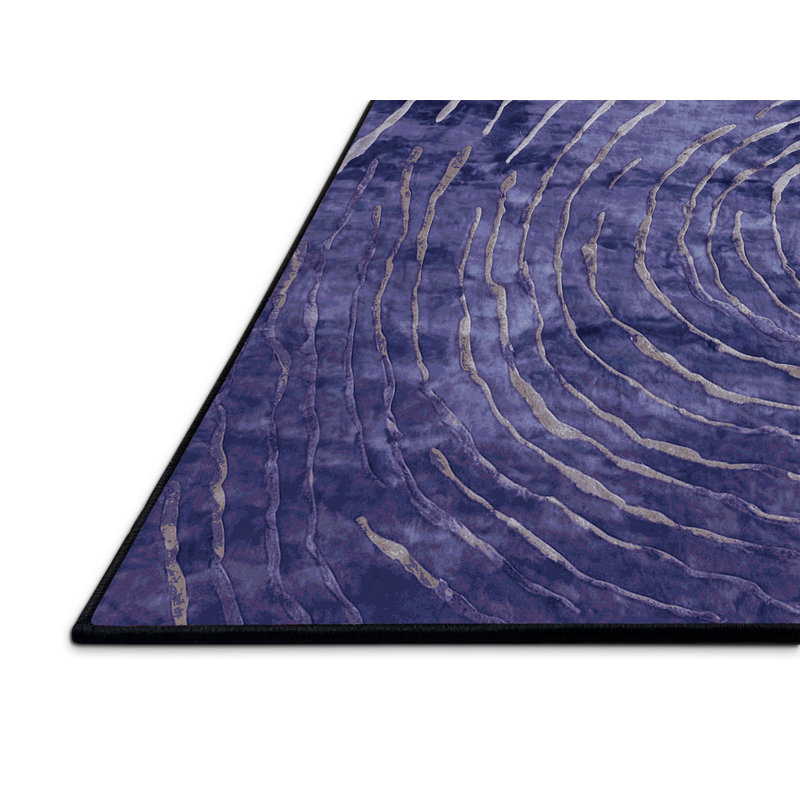 Tapis gris soyeux et moelleux, Carré 7 pi