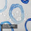 Rideau de douche aquarelle à cercles bleus avec 12 crochets-129039764