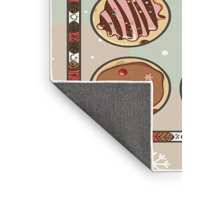 Tapis de vacances The Holiday Aisle® Cookies, Tapis de couloir 2 pi x 4 pi