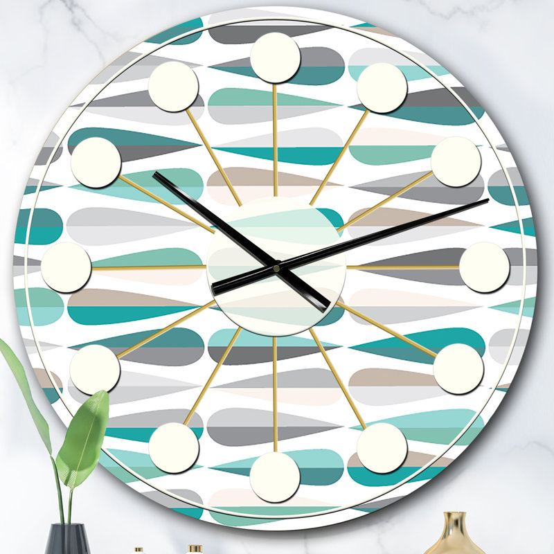 Horloge murale rétro Mid-Century, Surdimensionné