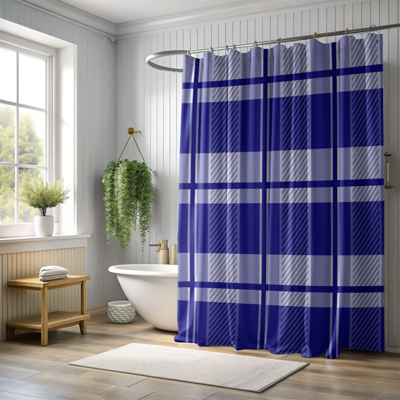 Rideau de douche blanc marine, H 74 po x l 71 po