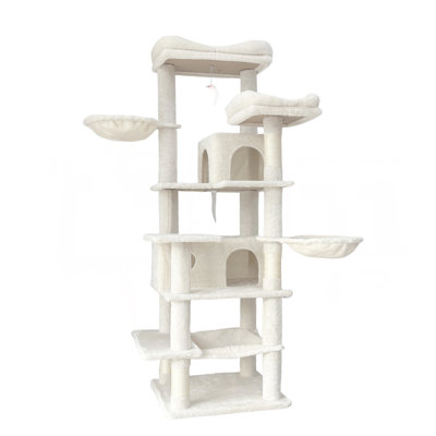 68 Inches Multi-Level Large And Tall Cat Tree Beige