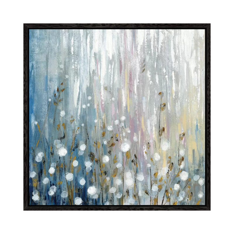 January Branches Flowers by Silvia Vassileva - Gallery-Wrapped Canvas Giclée on Canvas, 45.72 cm H x 45.72 cm W, Black Framed