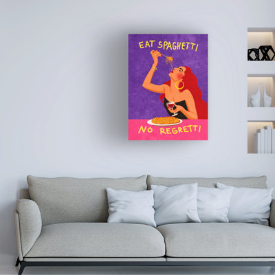 «Eat Spaghetti No Regretti On Canvas» par Raissa Oltmanns, reproduction