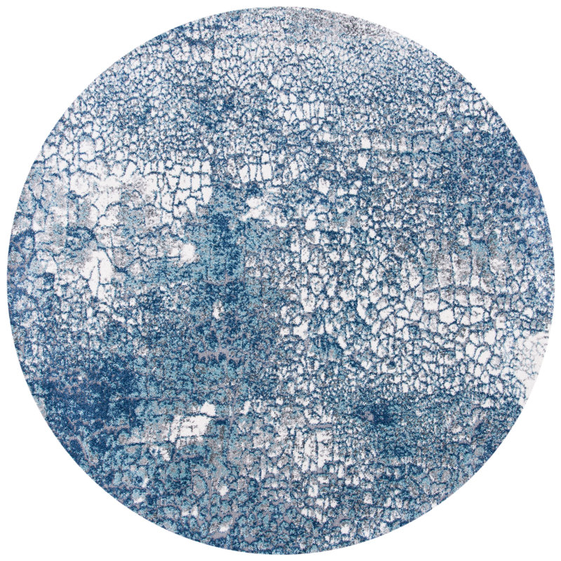 Mauzy Performance Abstract Rug, Round 6'7"
