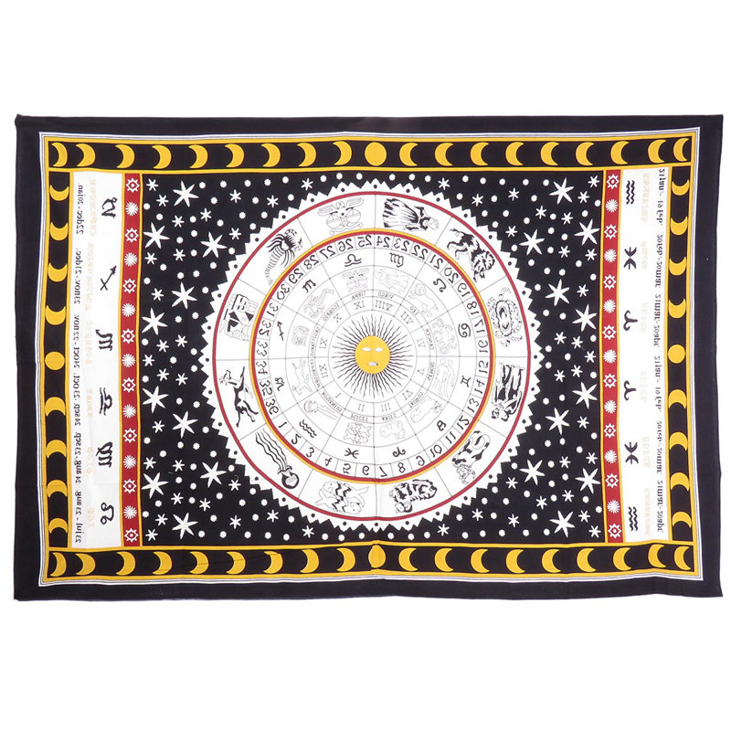 Tapisserie 80 po x 56 po en coton noir, blanc et jaune