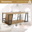 Hommoo Industrial 2-Tier Rectangle Coffee Table with Storage Shelf & Side Compartment, Engineered Wood & Metal Frame, Natural & Black-132677408