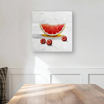 Grapefruit Slice - Yellow Food Metal Print for Home Decor