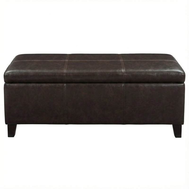 Aspen 50.25" Wide Rectangle PU Leather Storage Ottoman Bench with Lift-Top Storage