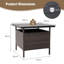 Square Iron Outdoor with Umbrella Hole Patio Table - 55 cm W 55 cm D