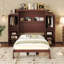 Grand lit escamotable avec 2 garde-robe et tablette de rangement, plateforme pliable multifonctionnelle pour économiser de l'espace-1847836240-1847836242