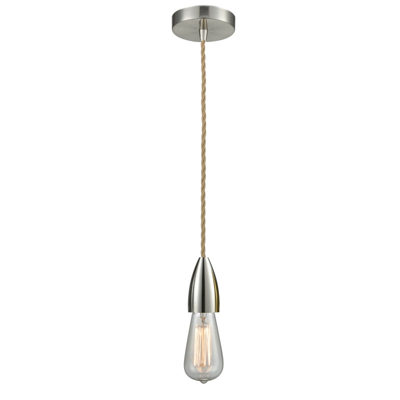 Cecile 1 - Light Single Pendant, Satin Nickel