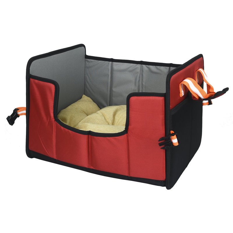 Lit pliant de voyage pour chien et chien Pet Travel, Rouge, Petit (l 17,7 po x P 23,6 po x H 12,6 po)