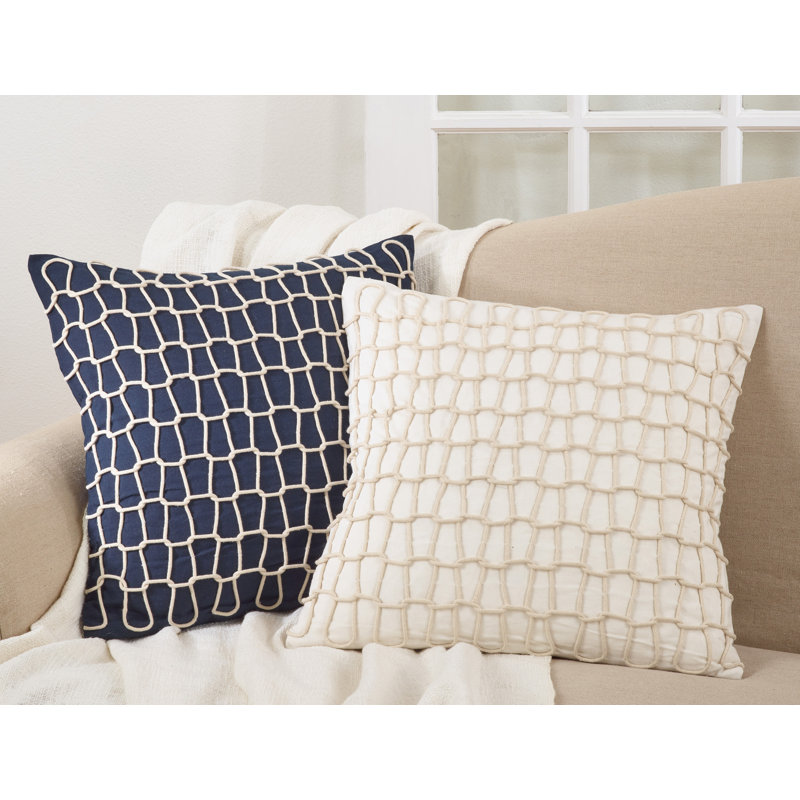 Ivory Nautical Rope Down Filled 20" Throw Pillow