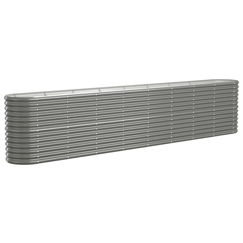 Jardinière pour jardin d'extérieur en acier thermolaqué 130,7 po x 15,7 po x 26,8 po Garden, Gris