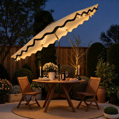 Parasol de marché solaire pour terrasse avec inclinaison et manivelle 10 pi.