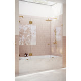 Stellar 72 in. W x 58.25 in. H Frameless 3 Panel Inline Hinge Bathtub Door