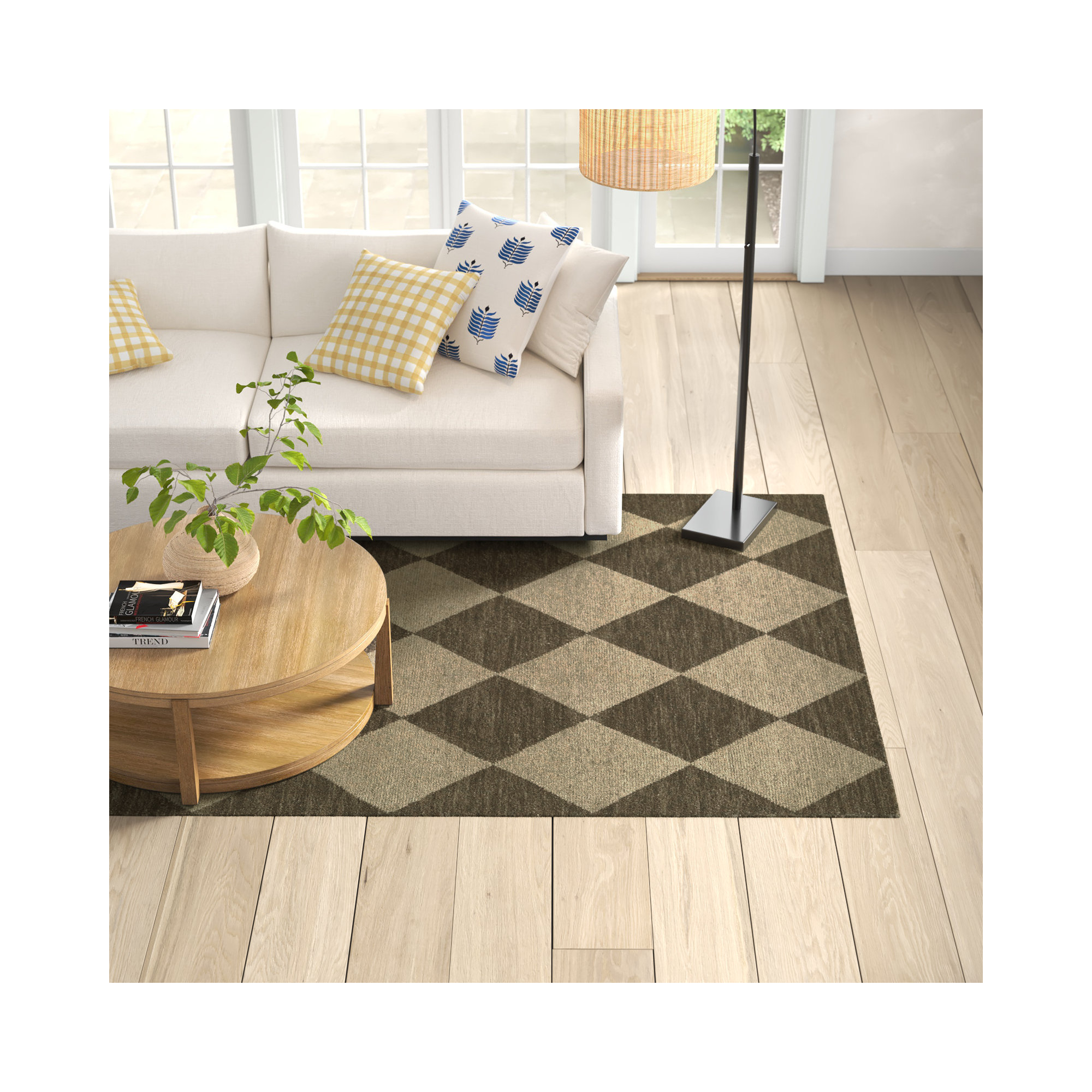 Winnie Handmade Wool Brown/Tan Rug, Rectangle 6'3" X 9'