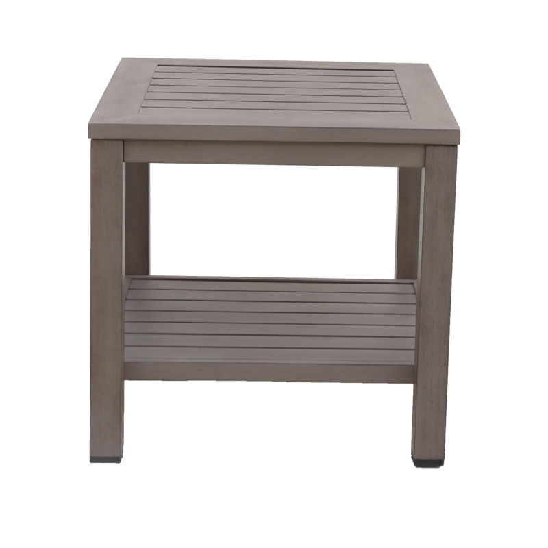 Table de bout en aluminium avec tablette