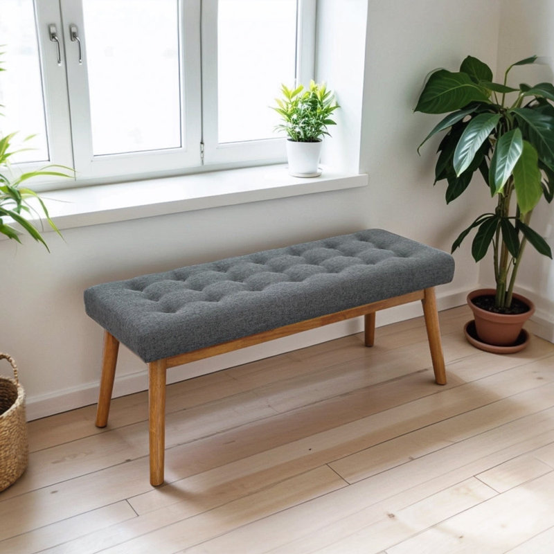 Banc en tissu Delilah, Gris foncé