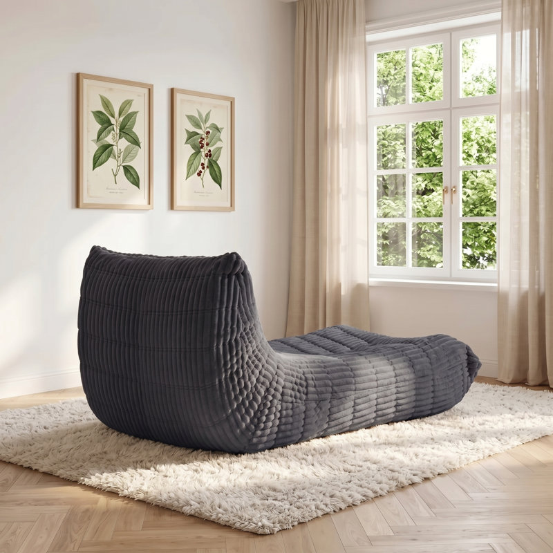 Fauteuil à billes surdimensionné multicolore en velours côtelé de style togolais pour adultes, canapé-lit sans accoudoirs en mousse à mémoire de forme à haute densité anti-affaissement, l 32 po x P 39 po, canapé de jeu robuste de 400 lb pour la chambre à coucher, salon, bureau, hôtel et commerce Espaces