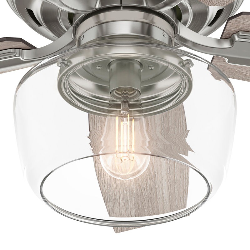 Brushed Nickel 44" Ceiling Fan with Remote and LED Light